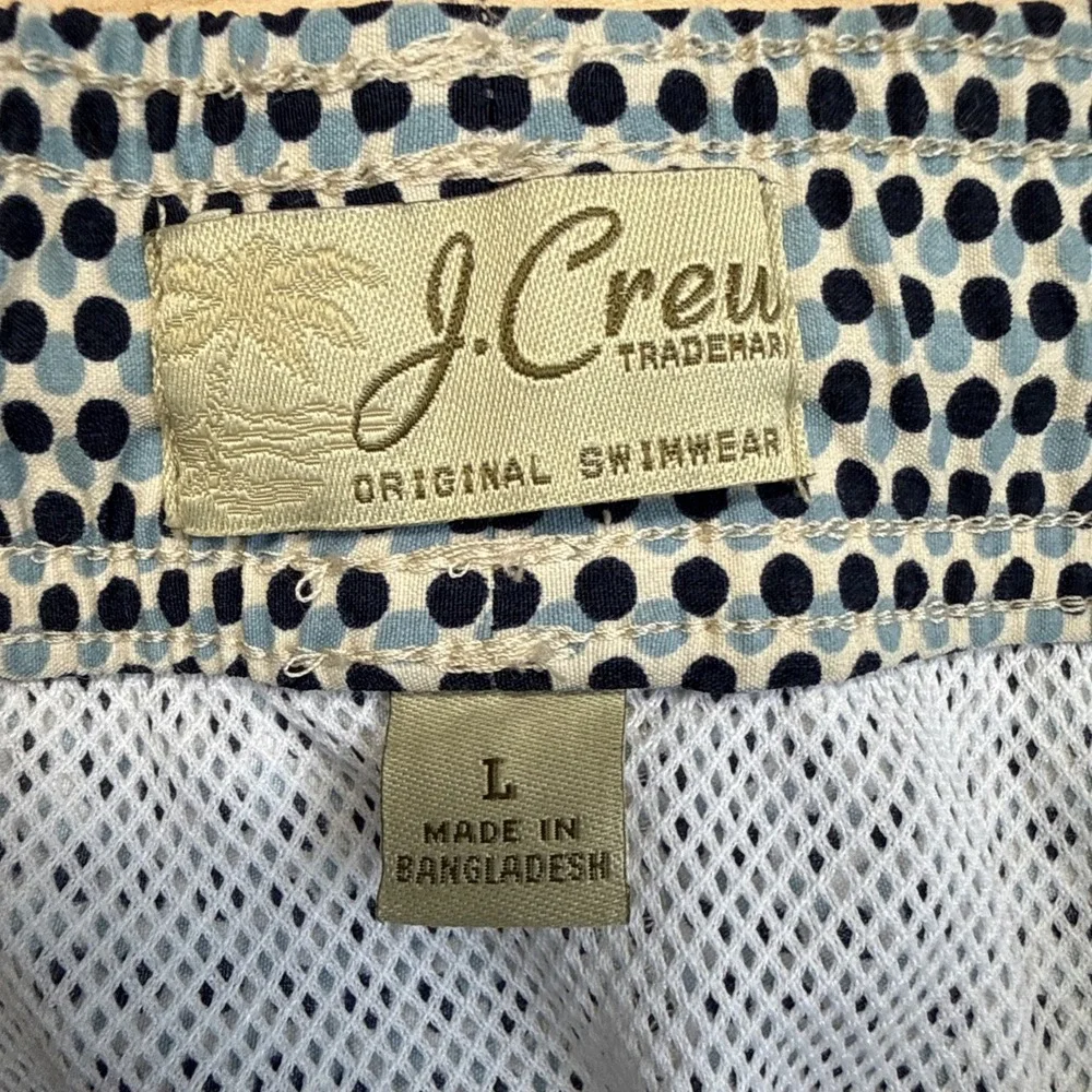 J by J.Crew Flex Swimwear Trunks Drawstring Mesh Lined Geometric Pattern Men's L